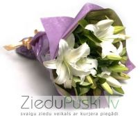 Baltu liliju pušķis: Букет из белый лилии: Bouquet 30. gab. 44.00 €